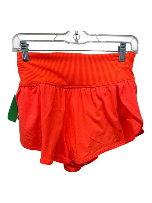 FP Movement Size S Neon Orange Polyester ribbed hem High Rise Athletic Shorts Neon Orange / S