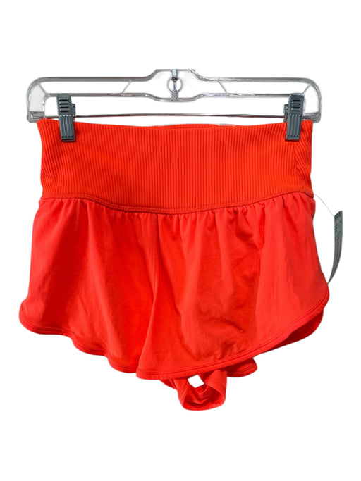 FP Movement Size S Neon Orange Polyester ribbed hem High Rise Athletic Shorts Neon Orange / S