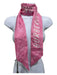 Burberry Pink & White Silk Thin Words Long Twilly scarf Pink & White / Small
