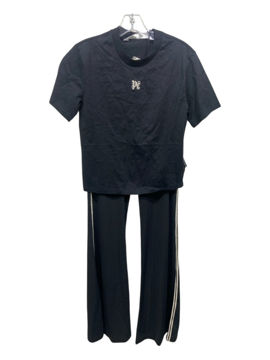 Palm Angels Size M Black & Off White Cotton Crew Neck Short Sleeve T Shirt Top Black & Off White / M