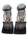 Bottega Veneta Shoe Size 36 Black Leather Mesh Square Toe Ankle Wrap Pumps Black / 36