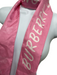 Burberry Pink & White Silk Thin Words Long Twilly scarf Pink & White / Small
