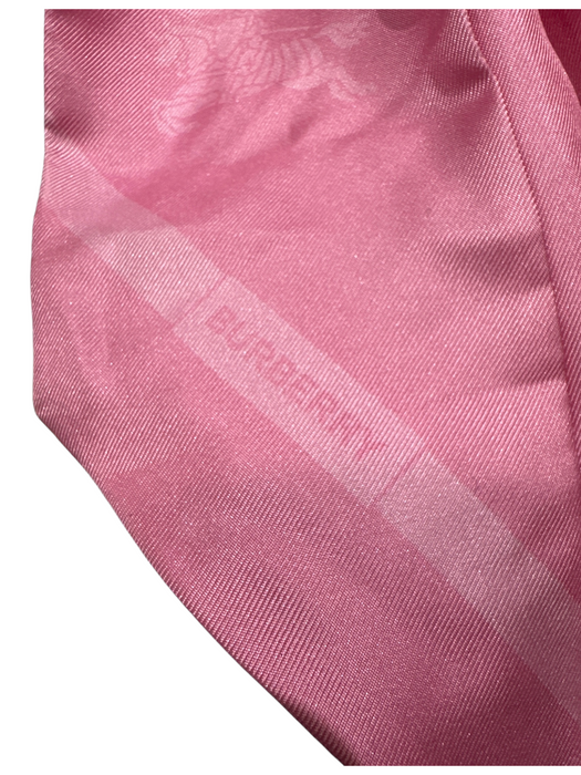 Burberry Pink & White Silk Thin Words Long Twilly scarf Pink & White / Small