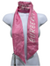 Burberry Pink & White Silk Thin Words Long Twilly scarf Pink & White / Small