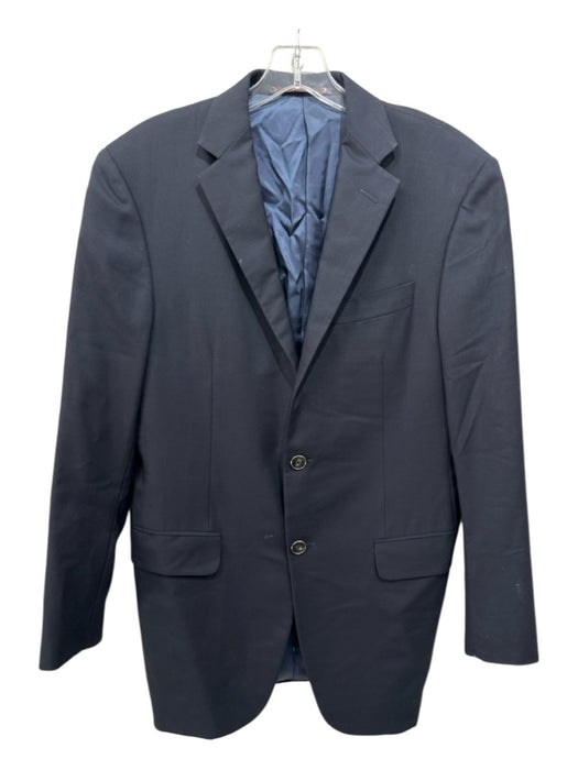 Hickey Freeman AS IS Navy Blue Solid 2 Button Men's Blazer Navy Blue / Est XL