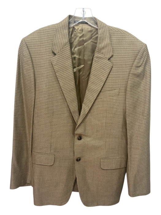 Corneliani Tan & Multi Silk Blend Houndstooth 2 Button Men's Blazer Tan & Multi / 50