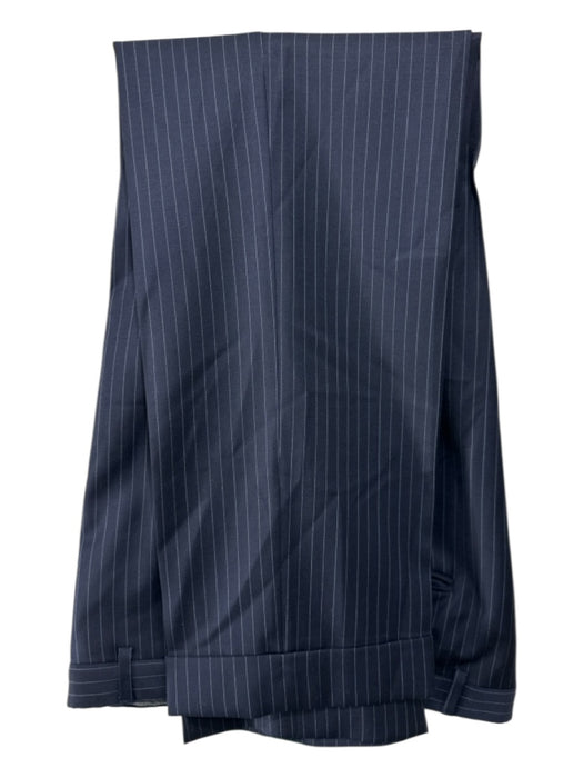 Hickey Freeman Blue & White Striped 2 Button Men's Suit Blue & White / Est 42