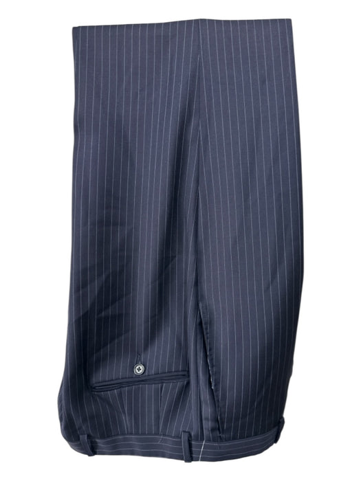 Hickey Freeman Blue & White Striped 2 Button Men's Suit Blue & White / Est 42