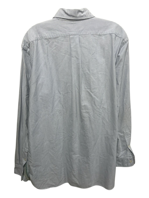 Polo Ralph Lauren Size L Blue & White Cotton Striped Men's Long Sleeve Shirt Blue & White / L