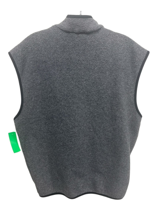 The North Face Size L Gray & Black Polyester Zip Up Zip Pockets Fleece Vest Gray & Black / L