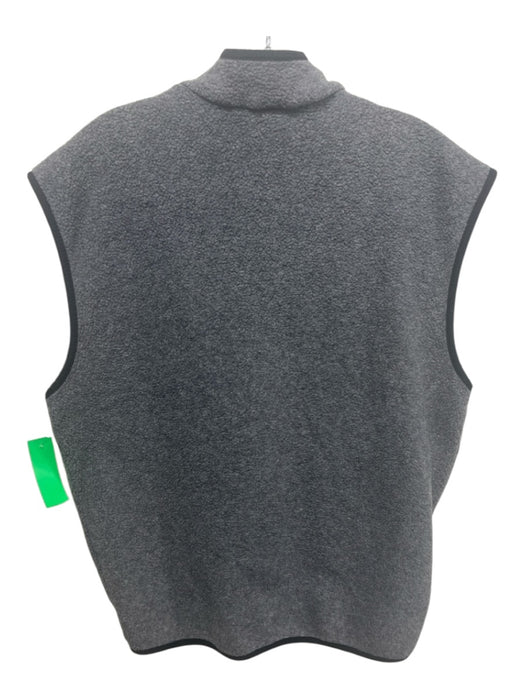 The North Face Size L Gray & Black Polyester Zip Up Zip Pockets Fleece Vest Gray & Black / L