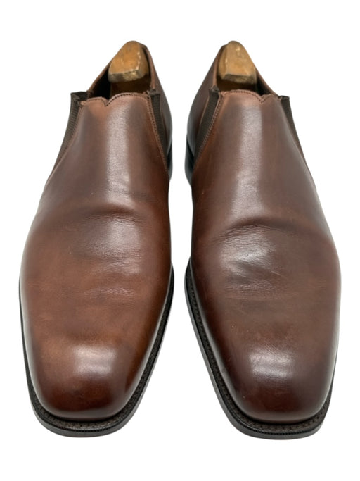 Stuart's Choice Shoe Size 9.5 Brown Leather Solid Slip On Men's Shoes Brown / 9.5