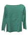 Ann Mashburn Size M Green & White Cotton Stripe Long Sleeve Top Green & White / M