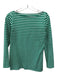 Ann Mashburn Size M Green & White Cotton Stripe Long Sleeve Top Green & White / M