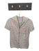 Tuesday of California Size XS Tan & Red Linen & Cotton Short Sleeve Lillies Top Tan & Red / XS