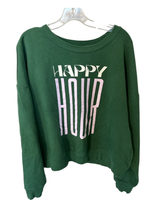 Maeve Size L Green & Purple Cotton Long Sleeve graphic Sweatshirt Green & Purple / L