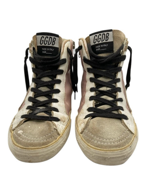 Golden Goose Shoe Size 36 White, Pink & Black Leather round toe Glitter Sneakers White, Pink & Black / 36