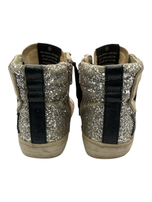 Golden Goose Shoe Size 36 White, Pink & Black Leather round toe Glitter Sneakers White, Pink & Black / 36