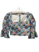 Agua by Agua Bendita Size S Blue & Multi Cotton Long Sleeve Floral Crop Top Blue & Multi / S
