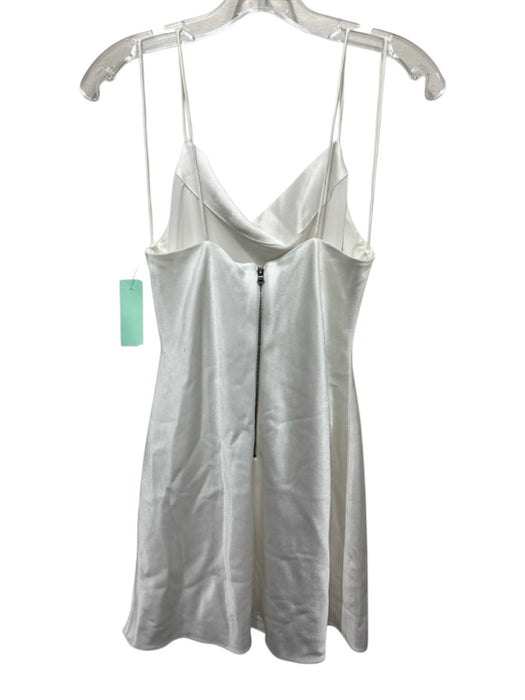 Alice + Olivia Size 0 White Triacetate & Polyester Sleeveless Above Knee Dress White / 0