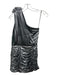 Retrofete Size S Silver Polyester One Shoulder Cutout Sleeve Application Dress Silver / S
