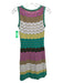Missoni Size Small Green, Yellow, Pink Sleeveless Zig Zag Metallic Thread Dress Green, Yellow, Pink / Small