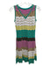 Missoni Size Small Green, Yellow, Pink Sleeveless Zig Zag Metallic Thread Dress Green, Yellow, Pink / Small