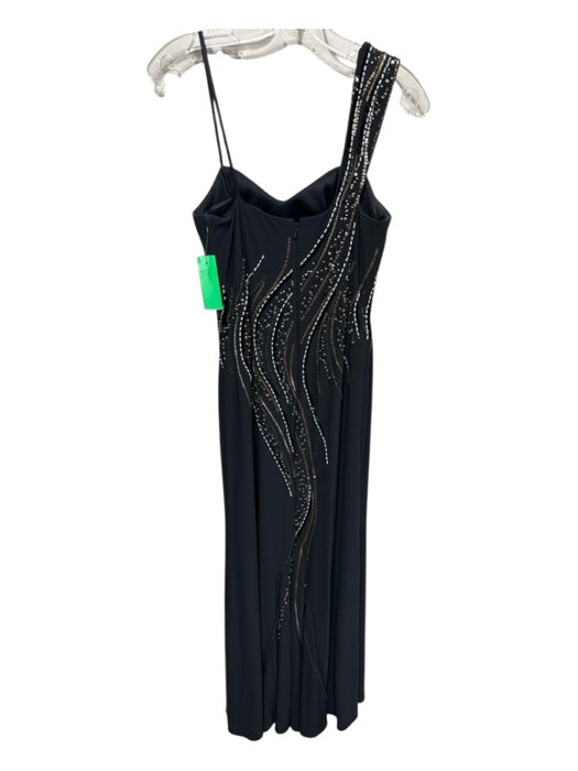 Xscape Size 6 Dark Gray Polyester Blend Sleeveless Beaded & Sequined Cupped Gown Dark Gray / 6