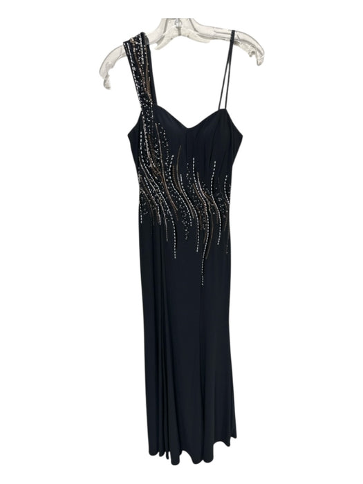 Xscape Size 6 Dark Gray Polyester Blend Sleeveless Beaded & Sequined Cupped Gown Dark Gray / 6
