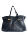 Salvatore Ferragamo Black Pebbled Leather Calfskin Goldtone Hardware Gancini Bag Black
