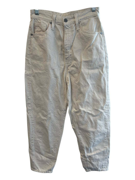 Adriano Goldschmied Size EST 2 Cream Cotton Straight Leg Zipper Fly Jeans Cream / EST 2