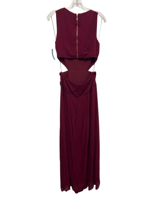 Nicole Miller Collection Size 8 Burgundy Viscose Zip Back Cut Out Back Maxi Gown Burgundy / 8