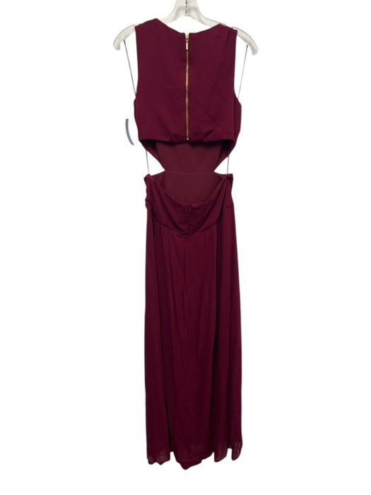 Nicole Miller Collection Size 8 Burgundy Viscose Zip Back Cut Out Back Maxi Gown Burgundy / 8