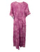 Loveshackfancy Size M Pink Cotton Lace Detail Tie Dye Button Front Pleats Dress Pink / M