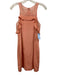 Rebecca Taylor Size 6 coral Silk Shift Organza Ruffles Knee length Dress coral / 6