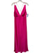 Aidan Mattox Size 14 Hot pink Polyester Spaghetti Strap Deep V Satin Long Gown Hot pink / 14
