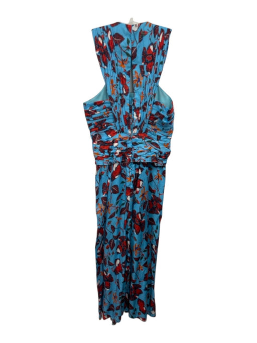 Derek Lam 10 Crosby Size 4 Blue & Multi Cotton & Silk Zip Close Printed Dress Blue & Multi / 4