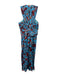 Derek Lam 10 Crosby Size 4 Blue & Multi Cotton & Silk Zip Close Printed Dress Blue & Multi / 4
