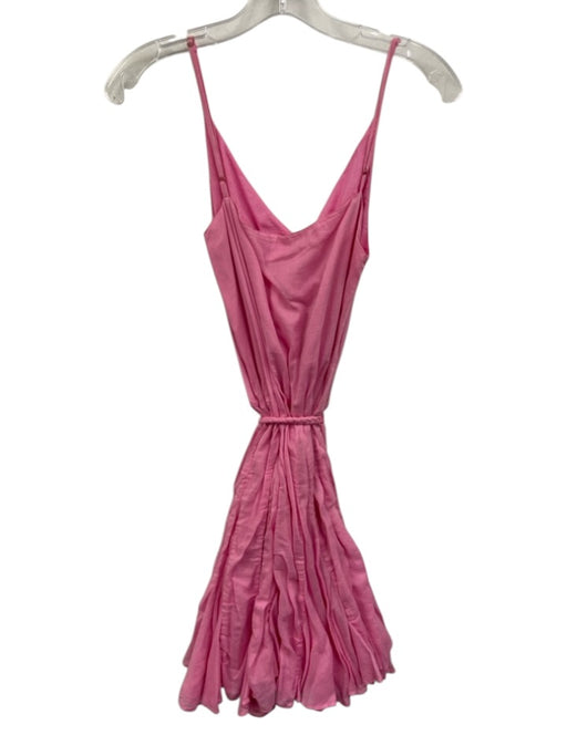 Rhode Size M Pink Cotton V Neck Sleeveless Mini Tie Belt Dress Pink / M