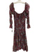 Misa Size M Black & Multi Polyester Off Shoulder Floral Maxi Smocked Dress Black & Multi / M