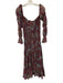 Misa Size M Black & Multi Polyester Off Shoulder Floral Maxi Smocked Dress Black & Multi / M