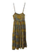 Carolina K Size S Green & Multi Linen Adjustable Strap Printed Maxi Dress Green & Multi / S