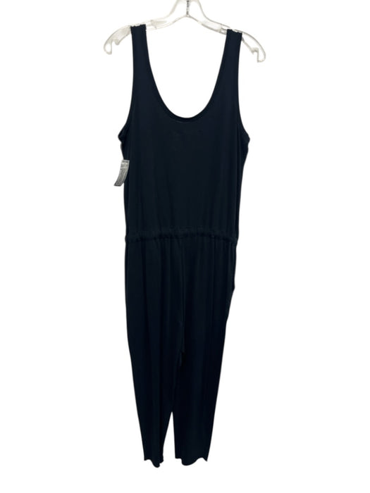 Frank & Eileen Size M Navy Cotton Drawstring Waist Sleeveless Pockets Jumpsuit Navy / M