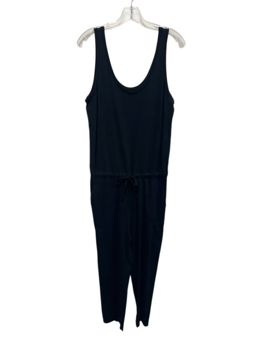 Frank & Eileen Size M Navy Cotton Drawstring Waist Sleeveless Pockets Jumpsuit Navy / M