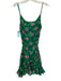 Rhode Size S Green & Multi Cotton Printed Tie belt V Neck Adjustable Strap Dress Green & Multi / S