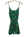 Rhode Size S Green & Multi Cotton Printed Tie belt V Neck Adjustable Strap Dress Green & Multi / S