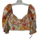 For Love & Lemons Size L White & Multi Linen Blend Hook Closure Floral Top White & Multi / L