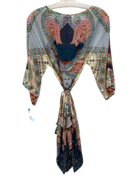 Johnny Was Size S Blue, Pink & Multi Cupra Rayon Keyhole Front Printed Dress Blue, Pink & Multi / S