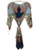 Johnny Was Size S Blue, Pink & Multi Cupra Rayon Keyhole Front Printed Dress Blue, Pink & Multi / S