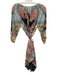 Johnny Was Size S Blue, Pink & Multi Cupra Rayon Keyhole Front Printed Dress Blue, Pink & Multi / S